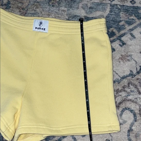 Parke Pale Yellow Women's terry cotton sweatshorts - Picture 9 of 10